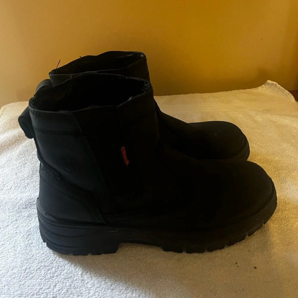 Clitenk Black Steel Toe Boots Sz 9